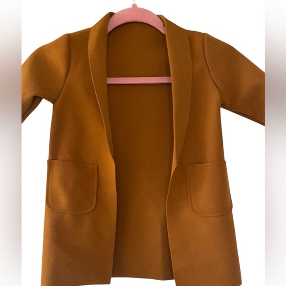 Toddler Girls Coffee Brown Open Front Overcoat Sz 3/4T​​ - Picture 5 of 8